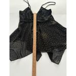 Rampage Vtg Y2K Babydoll Tank M Black Gold Glitter Sheer Fairy Mystical Photo 3