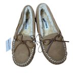 Minnetonka  Petra Trapper Tie Moccasin Slipper Shoe Fur Lined Size 8 New NWT Photo 0
