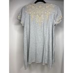 Johnny Was  Gray Kemi Knit Drape Short Sleeve Blouse Top Embroidered Women's M? Photo 3