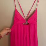 ZARA Hot Pink Chiffon Flowy Maxi Dress Blogger Favorite NWT Size Large Open Back Photo 8