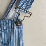 Faherty Linen Mechanic Overall In Railroad Stripe Photo 4