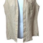 Foxcroft  Ivory 100% Linen Fitted Fit Cottagecore Granola Girl Summer Vest 6P Photo 3