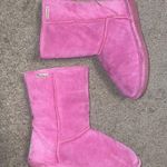BEARPAW Elle short Wide Cadet Fur-Lined Pink Suede Boots Photo 3