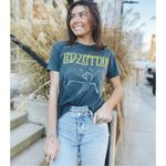 Free People  Black Yellow White Led Zeppelin Fall of Icarus Oversized T-Shirt Photo 4