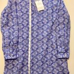 Sigrid Olsen Dress XS Coastal 100% Linen Shirt Roll Tab Long Sleeve Pockets Blue Photo 12
