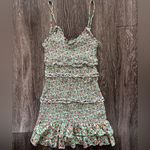 Olivaceous  Floral Ruffle Mini Dress S Photo 0