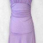 Early 2000's Fairy Dainty Sequin Asymmetric Light Purple Mesh Halter Midi Dress Size XS Photo 0
