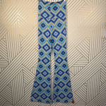 Intermix  Geometric‎ Print Wide Leg Pants in Blue Photo 5