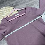 Madewell ottoman ribbed square neck long sleeve top mauve pink Photo 4