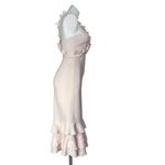 CINQ A SEPT Pale Pink Kimora Dress Ruffle Detail Sleeveless Crepe Womens Size 4 Photo 4
