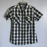Pacific&Co Women’s Dixxon Flannel  Bamboo Duece Shirt Button Black Green Size Small Photo 0