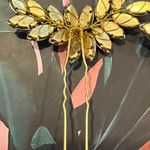 Jeweled Wedding hair Pins Gold Photo 3