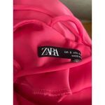 ZARA Fuchsia Pink Satin Cami Strappy Midi Dress Size S Photo 8