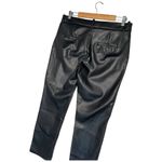 ZARA New  Womens Size Large Faux Leather Pants Slash Pockets Mid Rise Black Photo 6