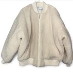 ASOS Women's Cream Sherpa Bomber Jacket Photo 0