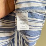 CAbi  Linen #5343‎ Wing Blue Seersucker Striped Tunic Top Womens Size S Short Slv Photo 5