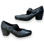 Clarks Collection Black Leather Mary Jane Heels Women’s Size 6.5 Witchy Demure Photo 0
