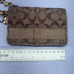 Coach  Wristlet Small Brown and Gold Jacquard‎ Fabric Soho Coin Purse Card Holder Photo 4