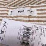 Mango NEW MNG Beige White Striped Straight Carpenter Cargo Trousers Pants Size 2 Photo 4