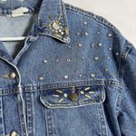 Vtg 80s 90s Women's Beaded Stunning Blue Denim Jacket Sz S Fit M Made In USA Photo 2