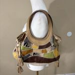 Fossil  Fifty Four Patchwork Multicolor Fringe Leather Hobo Shoulder Bag Western Photo 4