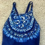 La Blanca Boho Tie Dye One Piece Swimsuit Blue Size 6 Photo 3