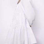 ZARA  Square Neck Tiered Poplin Mini Dress Photo 3