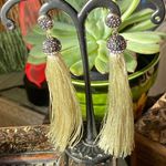 Tassel Shimmer Green & Austrian Crystal Earrings Green Photo 5