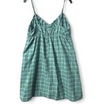 Wild Fable Women's S‎ Babydoll Dress Plaid Thin Strap Tie Front Mini Green Grunge Skater Photo 6