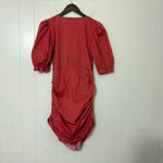 OOTO Red & Teal Polka Dot Ruched Puff Sleeve Dress Size M Size M Photo 6