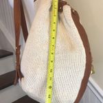 VTG SHARIF AMERICANA Knit Leather Accent Drawstring Bucket Backpack Sling Bag Photo 8