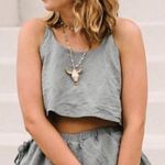 Honey Punch Olive Green Crop Top Photo 0