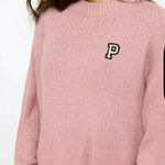 PINK - Victoria's Secret NWOT  Pink Crew Neck‎ Sweater with Ribbed Texture Photo 0