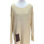 Soft Surroundings  Patch Pocket Sweater Cream Size 1X Neutral Coastal Beach Boho Photo 0