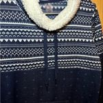 st. john's bay St John Bay Sweatshirt Blue White Fleece with mock Neck size M NWT Photo 4