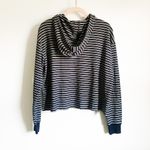Hollister Must have collection Navy Striped Waffle Knit Hoodie Photo 9