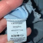 La strada short sleeve‎ women’s top made in Italy small linen and cotton blend Blue Photo 4