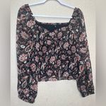 Madewell  Lucie Smocked Top in Floral Size L Photo 2