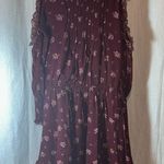 Joie  silk dress open shoulder floral maroon Photo 2