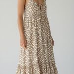 Rosegold Polka Dot Tiered Skinny Strap Maxi Dress Brown Photo 0