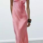 ZARA  Maxi dress Pink Satin ruffle bodycon party wedding summer evening  Photo 5