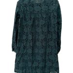 ZARA Trafaluc eyelet tunic top/dress. Bottle green, long sleeves, Sz S Photo 3