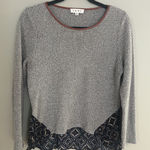 THML  Gray Knit Top with Pattern Print Bottom Sz M Photo 0