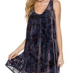 Free People Ellie mini dress, studded purple blue burnout velvet tiered babydoll Photo 0