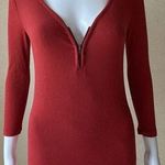 EXPRESS | Women’s Ladies Rust Red Orange Long Sleeve Shirt with Zipper | Small Photo 0