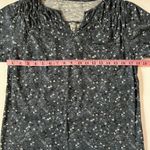 L.L. Bean Petite Floral Print Short Sleeve Top Navy Blue Size Medium Petite Photo 4