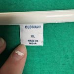 Old Navy  green linen blend short sleeve button down V-neck size XL I19 Photo 2