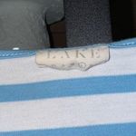 LAKE Pajamas pima cotton tank top striped sky scoop long line sleeveless top Blue Size L Photo 2