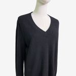 AQUA  Cashmere 100 Percent Cashmere V Neck Black Sweater Women’s Size Large L Photo 6