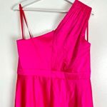 Mac Duggal  One-Shoulder High-Low Satin Gown in Hot Pink Size Large Photo 5